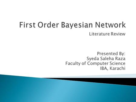 First Order Bayesian Network