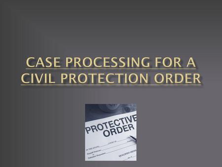 Phase I- Filing of Petition Phase II- Hearing/Review Phase III- Handling of Orders.