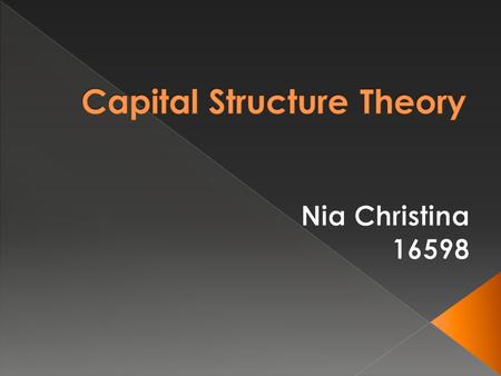 Capital Structure Theory