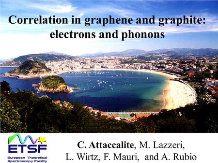 Correlation in graphene and graphite: electrons and phonons C. Attaccalite, M. Lazzeri, L. Wirtz, F. Mauri, and A. Rubio.