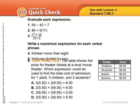 Use with Lesson X Standard X.XX.X Common Core State Standards © Copyright 2010. National Governors Association Center for Best Practices and Council of.