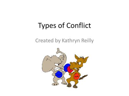 Types of Conflict Created by Kathryn Reilly. Conflicts in Literature Three main categories of conflict exist: – Internal Man vs. Self – External Man vs.