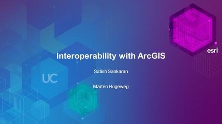 Interoperability with ArcGIS Satish Sankaran Marten Hogeweg.