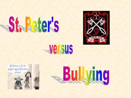 In our school we try to be buddies not bullies. P7 adopt a P1 as soon as they begin school. They look after them in the playground, show them where the.