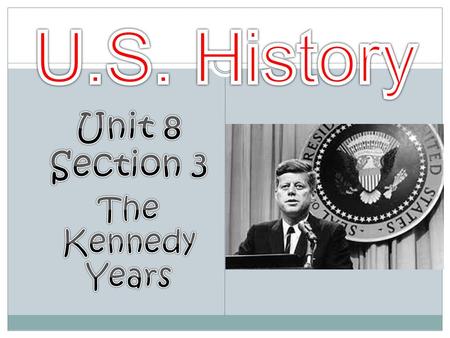 John F. Kennedy Democrat elected President in 1960, defeating Richard Nixon. Youngest man – 43 – ever elected President With his wife, brought youthful,