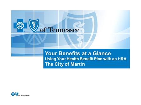 Your Benefits at a Glance Using Your Health Benefit Plan with an HRA The City of Martin.