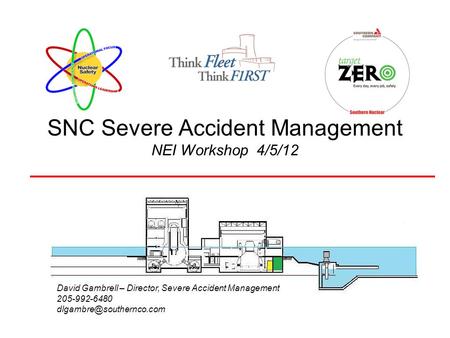 SNC Severe Accident Management NEI Workshop 4/5/12 David Gambrell – Director, Severe Accident Management 205-992-6480