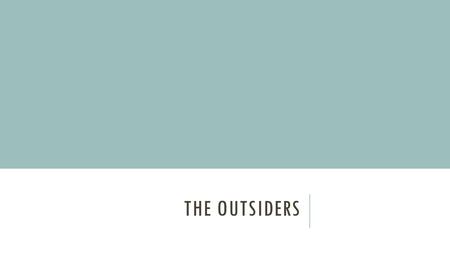 THE OUTSIDERS. S.E. HINTON BIOGRAPHY S. E. Hinton grew up in Tulsa, Oklahoma, the city in which The Outsiders is set. Writing helped her to process her.