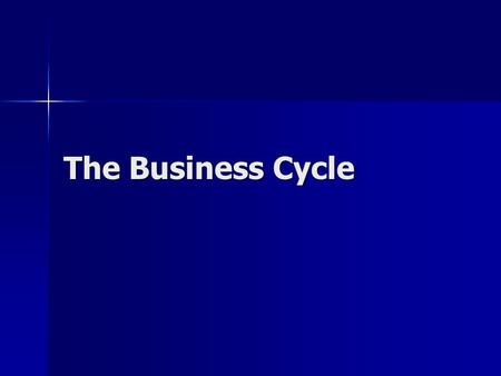 The Business Cycle. What is the business cycle? Periodic fluctuation in the rate of economic activity, as measured by levels of employment, prices, and.