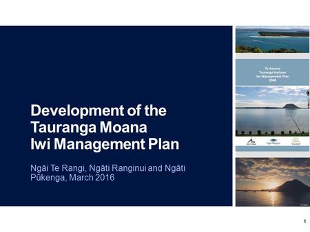 Development of the Tauranga Moana Iwi Management Plan Ngāi Te Rangi, Ngāti Ranginui and Ngāti Pūkenga, March 2016 1.