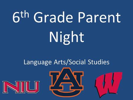 6 th Grade Parent Night Language Arts/Social Studies.