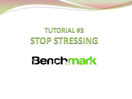 TUTORIAL #3 STOP STRESSING. STRESS [THE GOOD, THE BAD AND THE UGLY] We all have stress in our lives, some more than others but not many people actually.