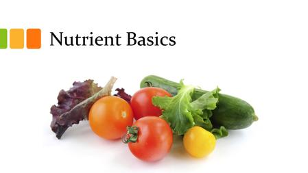 Nutrient Basics. Objective I will identify the six basic nutrient groups I will learn how the basic nutrients comprise the foods I eat.