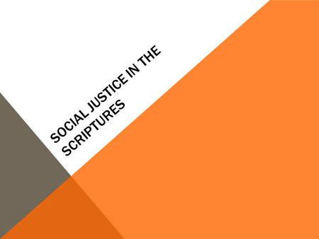 SOCIAL JUSTICE IN THE SCRIPTURES. THE PREFERENTIAL OPTION FOR THE POOR Read each passage from the Bible, summarize and answer the questions. Read Matthew.