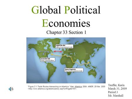 Global Political Economies Chapter 33 Section 1 Teuffer, Karin March 31, 2009 Period 3 Mr. Marshall Figure 3.1: Trade Routes Intersecting on Atlantica.