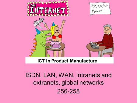 ICT in Product Manufacture ISDN, LAN, WAN, Intranets and extranets, global networks 256-258.