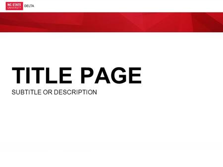 TITLE PAGE SUBTITLE OR DESCRIPTION. SECTION HEADER SUBTITLE OR DESCRIPTION.