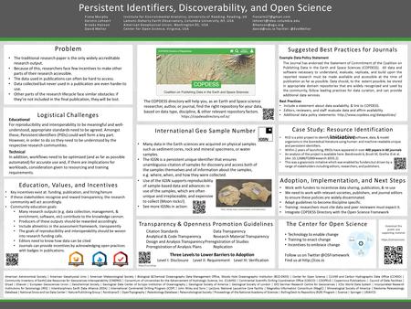 At the end of each trial, the correct category was revealed and the subjects recorded the accuracy of their category guess. Persistent Identifiers, Discoverability,