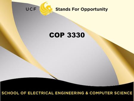 COP 3330. Topics Java Basics - How to write & call your own method - Math methods (static methods) - String methods (instance methods) - Errors Classes.