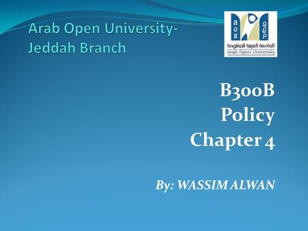 B300B Policy Chapter 4 By: WASSIM ALWAN. culture, social norms and economics: some implication for policy.