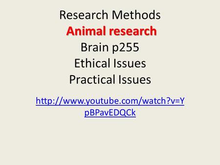 Animal research Research Methods Animal research Brain p255 Ethical Issues Practical Issues  pBPavEDQCk.