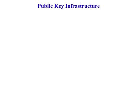 Public Key Infrastructure. A PKI: 1. binds public keys to entities 2. enables other entities to verify public key bindings 3. provides services for management.