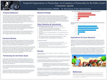 Nonprofit Organizations in Partnerships: An Evaluation of Partnership for the Public Good’s Community Agenda Kayla Carrasquillo, PAD690 · Dr. Atta Ceesay,