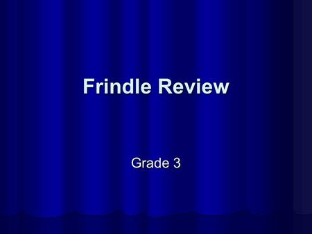 Frindle Review Grade 3 Frindle Jeopardy Round Vocab Vocab and Fast Facts Nick Allen Mrs. Granger Support Characters 100 200 300 400 500.