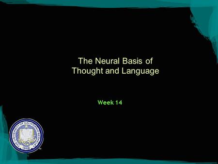 The Neural Basis of Thought and Language Week 14.