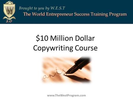 $10 Million Dollar Copywriting Course