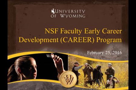 NSF Faculty Early Career Development (CAREER) Program February 25, 2016.