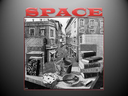 Space is an element of art. Space refers to distances or areas around, between or within components of a piece. Sometimes space isn't actually within.