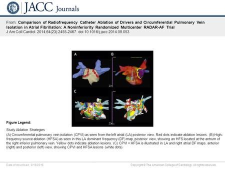 Date of download: 9/18/2016 Copyright © The American College of Cardiology. All rights reserved. From: Comparison of Radiofrequency Catheter Ablation of.