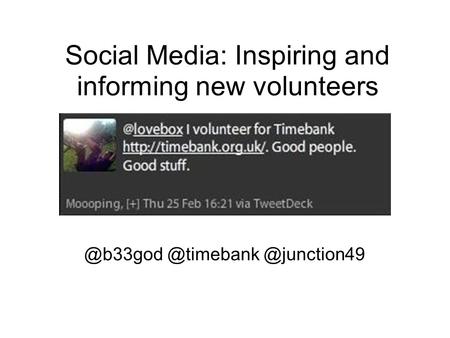 Social Media: Inspiring and informing  @junction49.