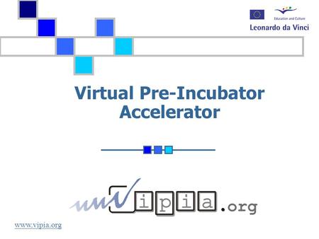 Virtual Pre-Incubator Accelerator  Overview of the Presentation Introduction Background elements of the project Consortium Project objectives.