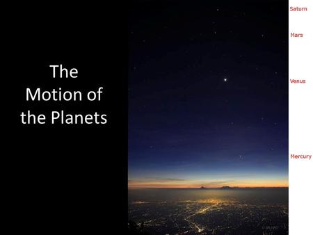 The Motion of the Planets. Review Question Define synchronous rotation.