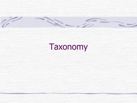 Taxonomy. Science of grouping organisms according to their morphology and evolutionary history.