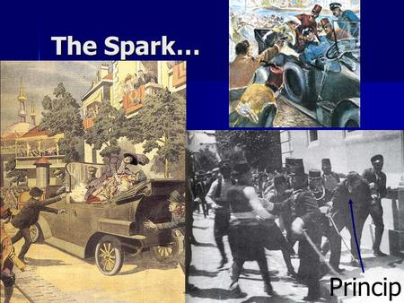 The Spark… Princip. The Chain Reaction Austria issues Serbia with an ultimatum, but decides to declare war even when Serbia accepts all the points but.