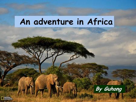 An adventure in Africa By Guhong. adventure bungee white-water rafting rock climbing mountain climbing cycling Adventure is an unusual, exciting or dangerous.