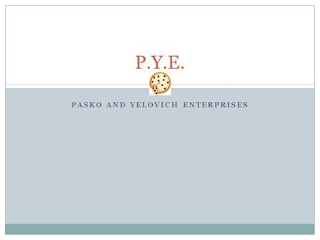 PASKO AND YELOVICH ENTERPRISES P.Y.E.. Our Business is Called… This is our logo.