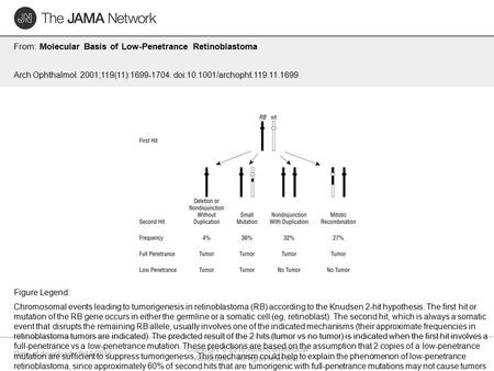 Date of download: 9/18/2016 Copyright © 2016 American Medical Association. All rights reserved. From: Molecular Basis of Low-Penetrance Retinoblastoma.