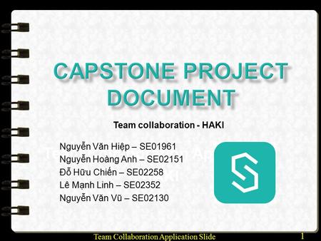 Team Collaboration Application HAKI Team collaboration - HAKI Nguyễn Văn Hiệp – SE01961 Nguyễn Hoàng Anh – SE02151 Đỗ Hữu Chiến – SE02258 Lê Mạnh Linh.