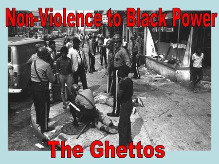 By 1965 50% of black people lived in the north Before mid 60s civil rights protests had been aimed at improving civil rights in the south Problems of.