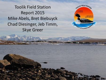 Toolik Field Station Report 2015 Mike Abels, Bret Biebuyck Chad Diesinger, Jeb Timm, Skye Greer.