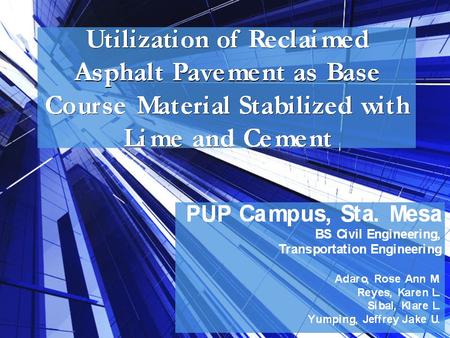 Introduction Old asphalt pavements Increase demand in landfill areas and landfill costs Landfill areas.