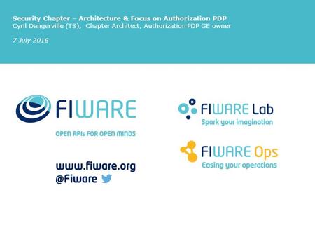 Security Chapter – Architecture & Focus on Authorization PDP Cyril Dangerville (TS), Chapter Architect, Authorization PDP GE owner 7 July 2016.