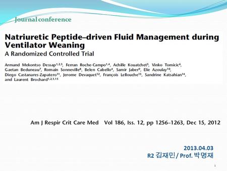 2013.04.03 R2 김재민 / Prof. 박명재 Journal conference 1.