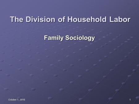 The Division of Household Labor