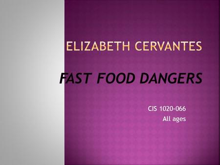 CIS 1020-066 All ages. About 40 million people in the U.S are obese. Obesity 25.8 million children and adults have diabetes. Diabetes Can lead to blindness.