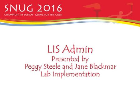 LIS Admin Presented by Peggy Steele and Jane Blackmar Lab Implementation.